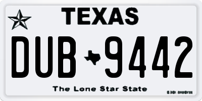 TX license plate DUB9442