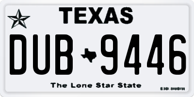 TX license plate DUB9446