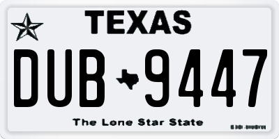 TX license plate DUB9447