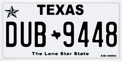 TX license plate DUB9448