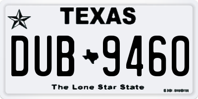 TX license plate DUB9460