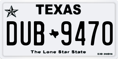 TX license plate DUB9470