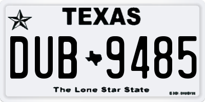 TX license plate DUB9485