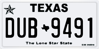 TX license plate DUB9491