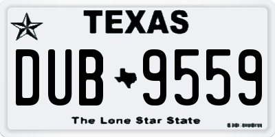 TX license plate DUB9559