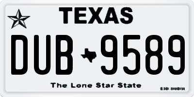TX license plate DUB9589