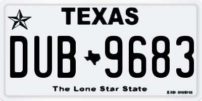 TX license plate DUB9683