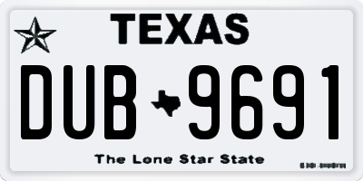 TX license plate DUB9691