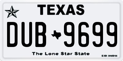 TX license plate DUB9699