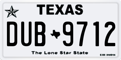 TX license plate DUB9712