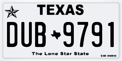 TX license plate DUB9791