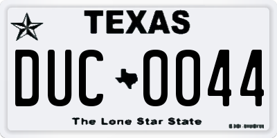 TX license plate DUC0044