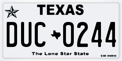 TX license plate DUC0244