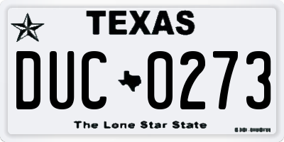 TX license plate DUC0273