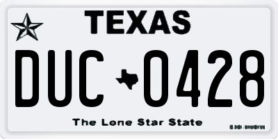 TX license plate DUC0428