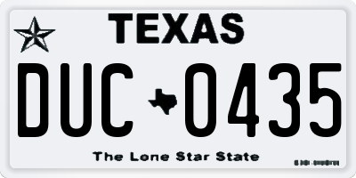 TX license plate DUC0435