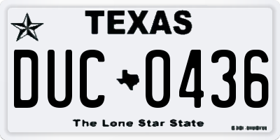 TX license plate DUC0436