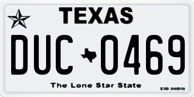 TX license plate DUC0469