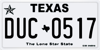 TX license plate DUC0517