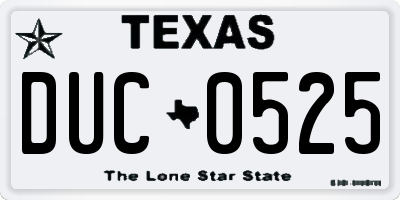 TX license plate DUC0525