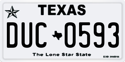 TX license plate DUC0593