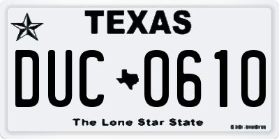 TX license plate DUC0610