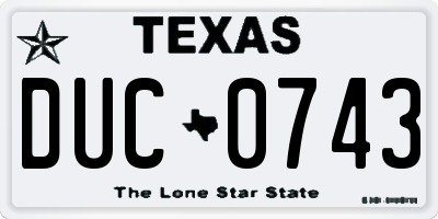 TX license plate DUC0743