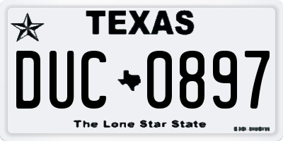 TX license plate DUC0897