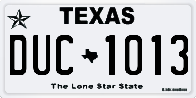 TX license plate DUC1013