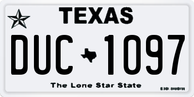 TX license plate DUC1097