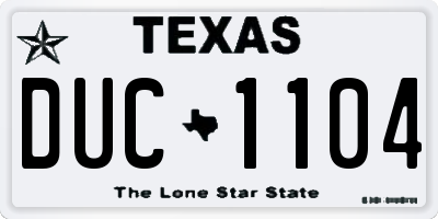 TX license plate DUC1104