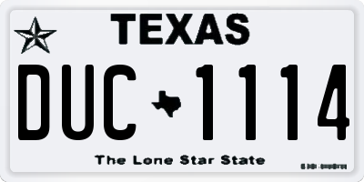 TX license plate DUC1114
