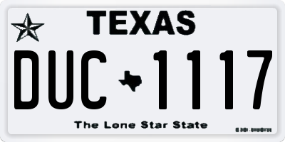 TX license plate DUC1117