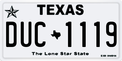 TX license plate DUC1119