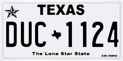 TX license plate DUC1124