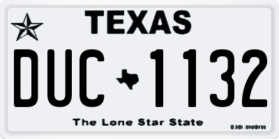 TX license plate DUC1132
