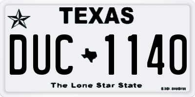 TX license plate DUC1140