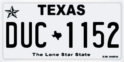 TX license plate DUC1152