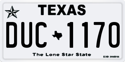 TX license plate DUC1170