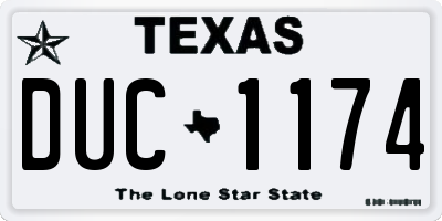TX license plate DUC1174