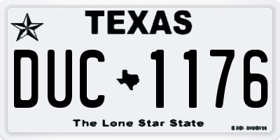 TX license plate DUC1176