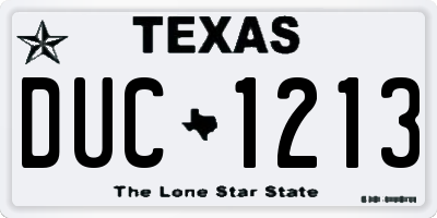 TX license plate DUC1213