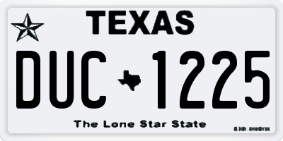 TX license plate DUC1225