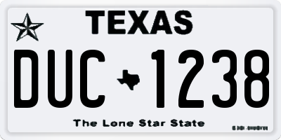 TX license plate DUC1238