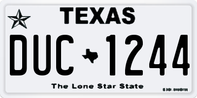 TX license plate DUC1244