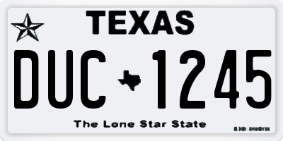 TX license plate DUC1245