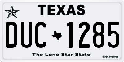 TX license plate DUC1285