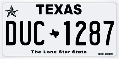 TX license plate DUC1287