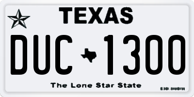 TX license plate DUC1300