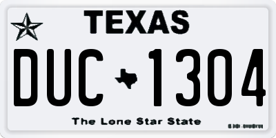 TX license plate DUC1304